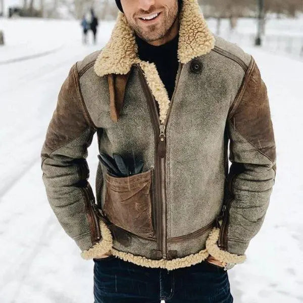 🔥🔥【M–5XL】Chaqueta de invierno retro y cálida para hombre: forro polar, diseño clásico.