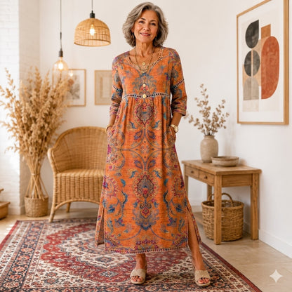 👗【Último día: 50% de descuento】Vestido estampado para mujer, ligero y transpirable.