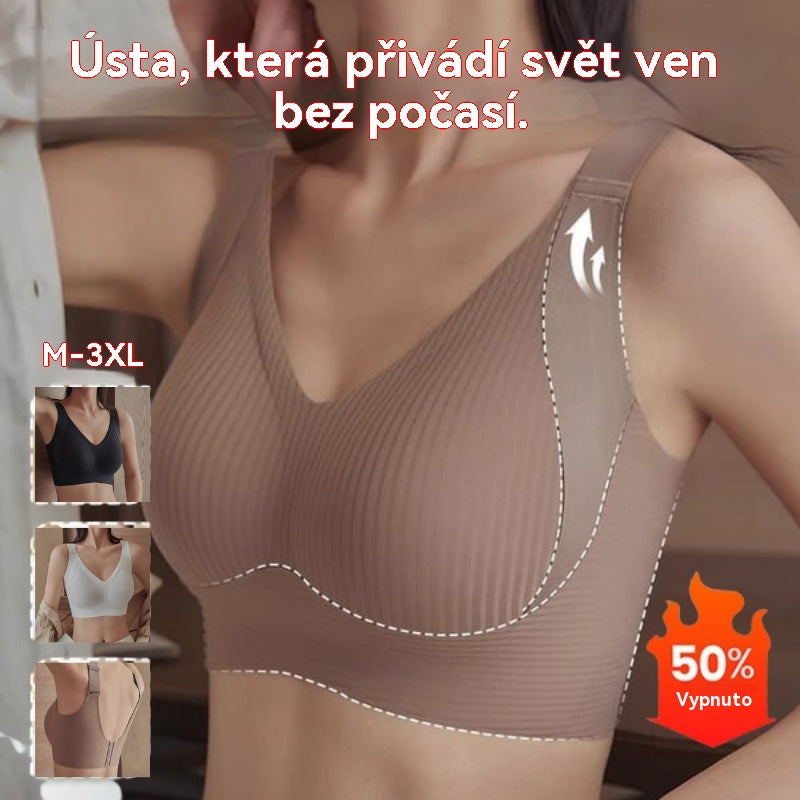 😍【Balení 4 kusů】Dámská jednodílná podprsenka bez kostic ❤️【40-95 kg】