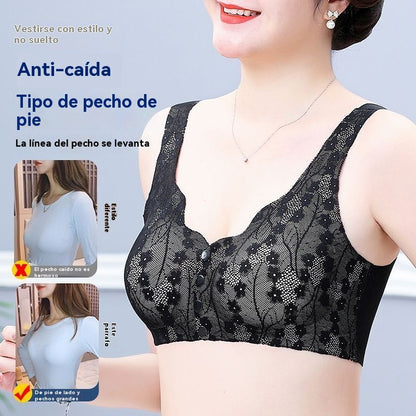 💖💖😍😍【49% de descuento】【Paquete de 3】Sujetador sin aros para mujer, cierre frontal ❤️【40-100 kg】