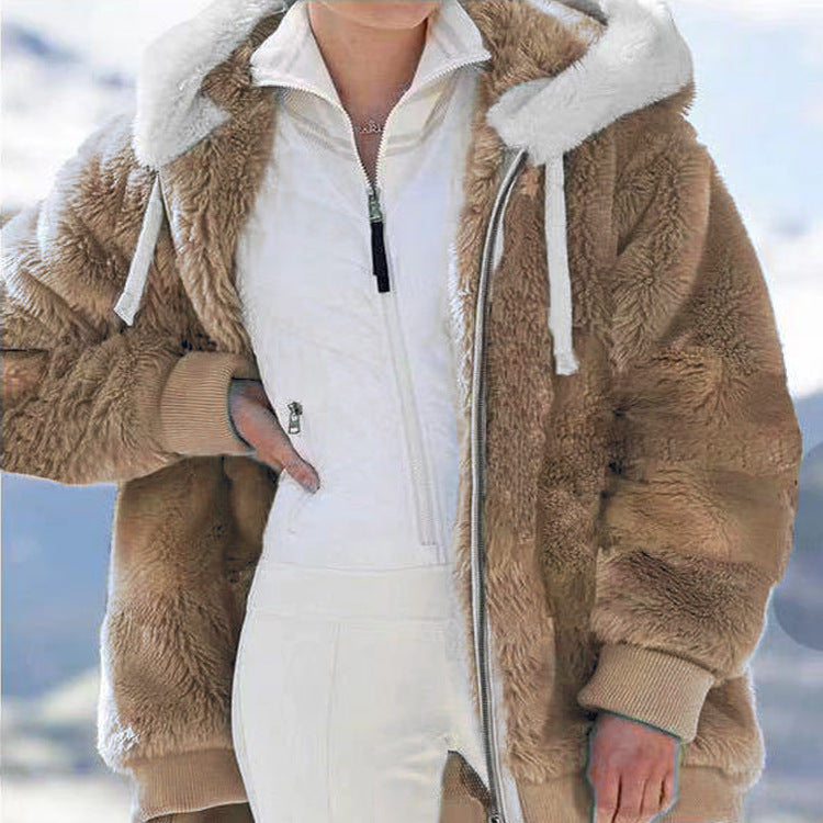 ☃️Limitovaná sleva 39%❄️【S-5XL】Dámská bunda 2026 s kontrastními pruhy z hustého plyše