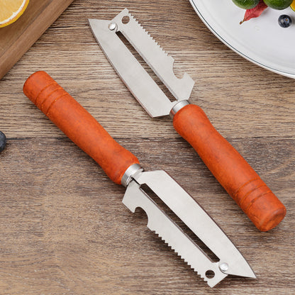 🥕 ¡Compra 2 y llévate 2 gratis! ✨ Pelador de cocina multifuncional: fabricado en acero inoxidable con mango ergonómico, ideal para frutas, verduras y carne 🔪
