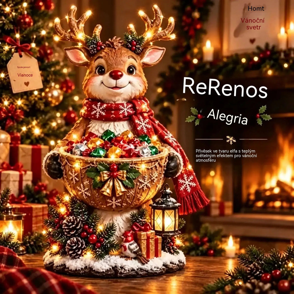 🎄 Vánoční nabídka! ✨ Vánoční světelné řetězy a misky na sladkosti: 5 vánočních motivů.