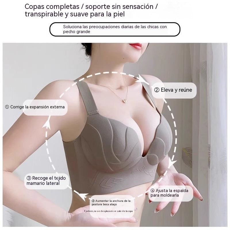 【Compra 1 y llévate 1 gratis】【2 piezas】Nuevo sujetador de talla grande para mujer, cómodo, con buen soporte, anticaída y con efecto push-up.