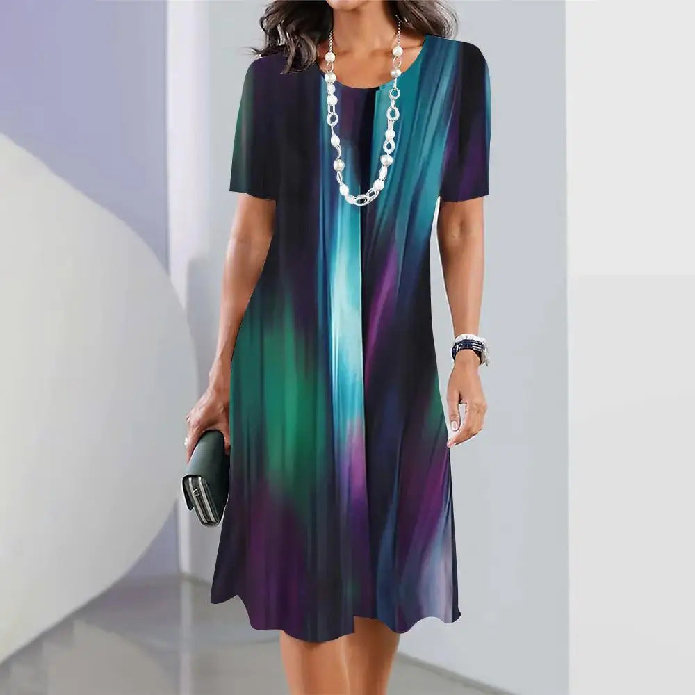 【S-5XL】Elegante vestido retro de cuello redondo