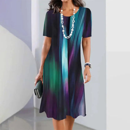 【S-5XL】Elegante vestido retro de cuello redondo