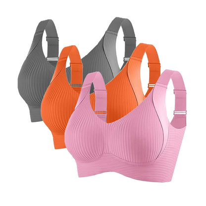🔥【40-120 kg】👙【Pack de 3】Sujetador de encaje de alta sujeción para mujer