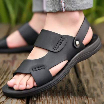 🔥【38~44】Sandalias de playa de cuero hechas a mano de nuevo estilo para hombres.