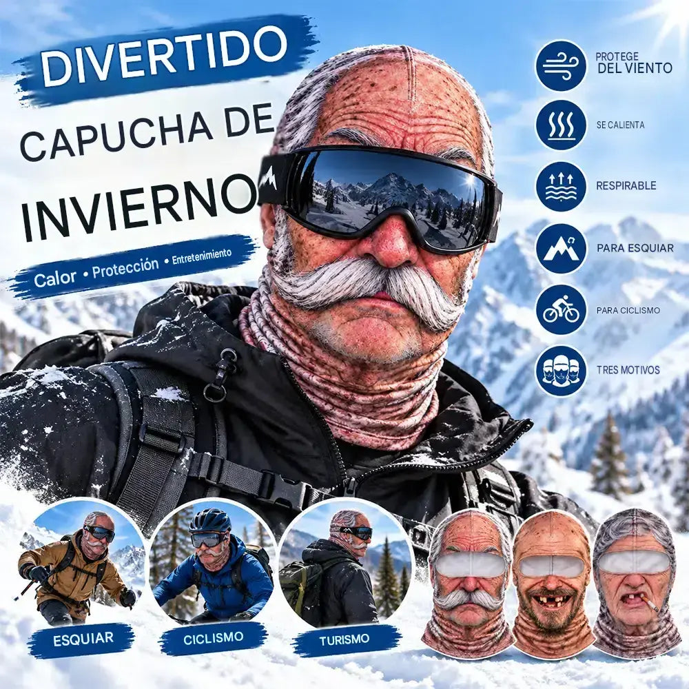 🔥😎 Divertida mascarilla facial 3D y cálida para deportes de invierno al aire libre