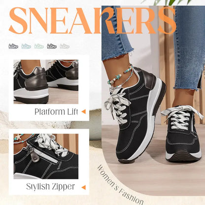 🔥Hit Sprzedaży 【Rabat 50%】Nowoczesne, wygodne damskie buty ortopedyczne z bocznym zamkiem i grubą podeszwą
