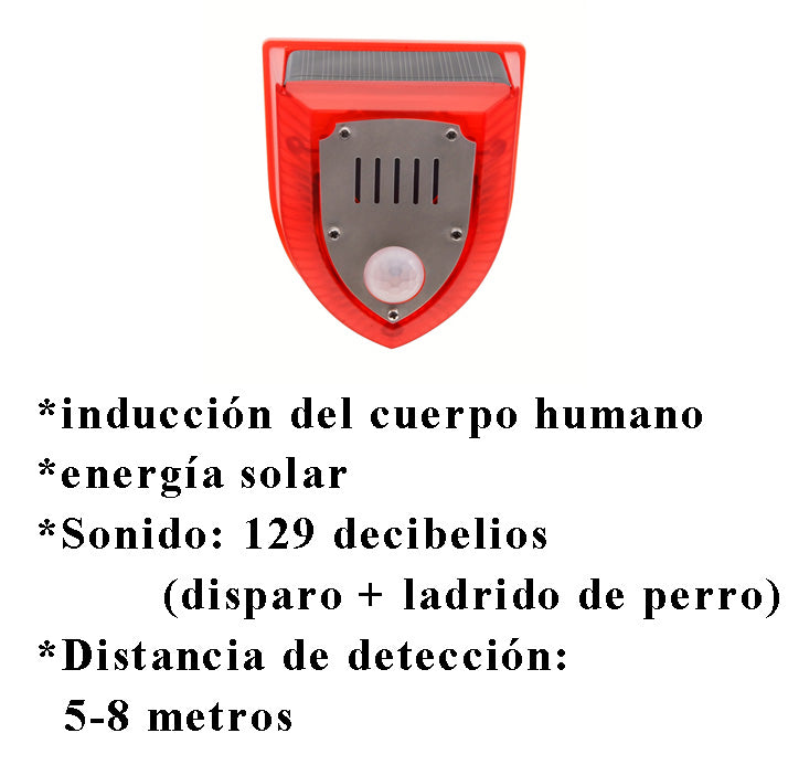 🔥Alarma solar, luz de alarma antirrobo con sensor de cuerpo humano, repelente de animales ultrasónico