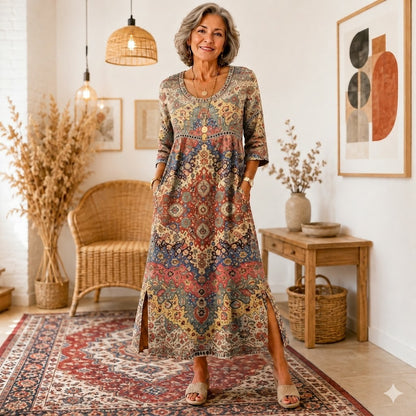 👗【Último día: 50% de descuento】Vestido estampado para mujer, ligero y transpirable.