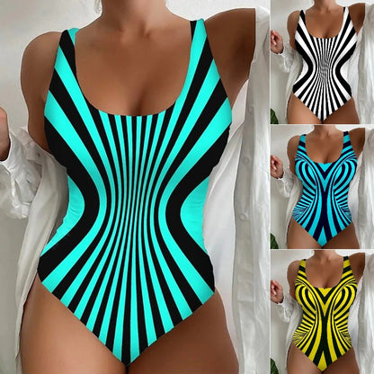 🥰【Τελευταία μέρα - 50% έκπτωση】🔥【S~6XL】Μοναδικό ριγέ ολόσωμο μαγιό