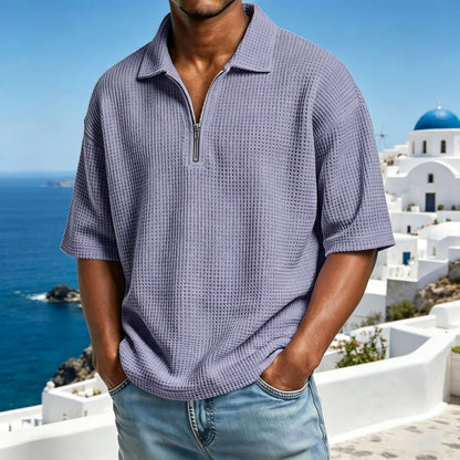 【S-4XL】Nueva colección de verano 2026: Polo de manga corta para hombre de color liso - Pago contra entrega