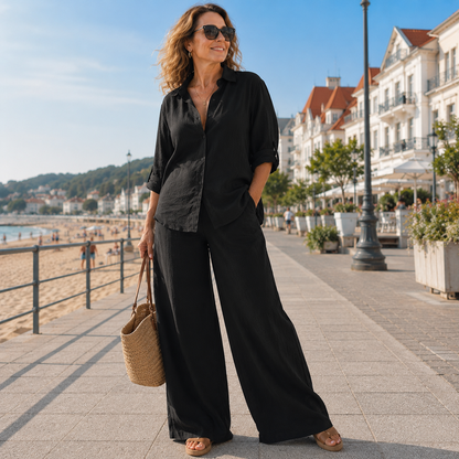 【S-5XL】 Conjunto de verano para mujer en tallas grandes: cómodo, transpirable y que absorbe la humedad.