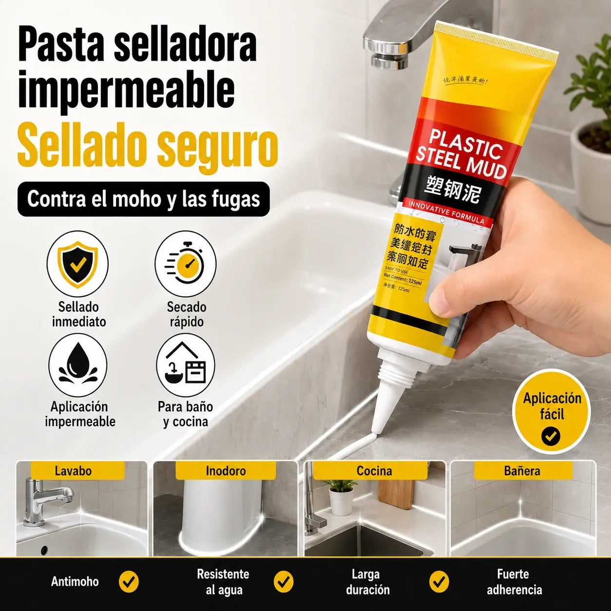 ✨Multifunctional Waterproof White Caulk with Scraper