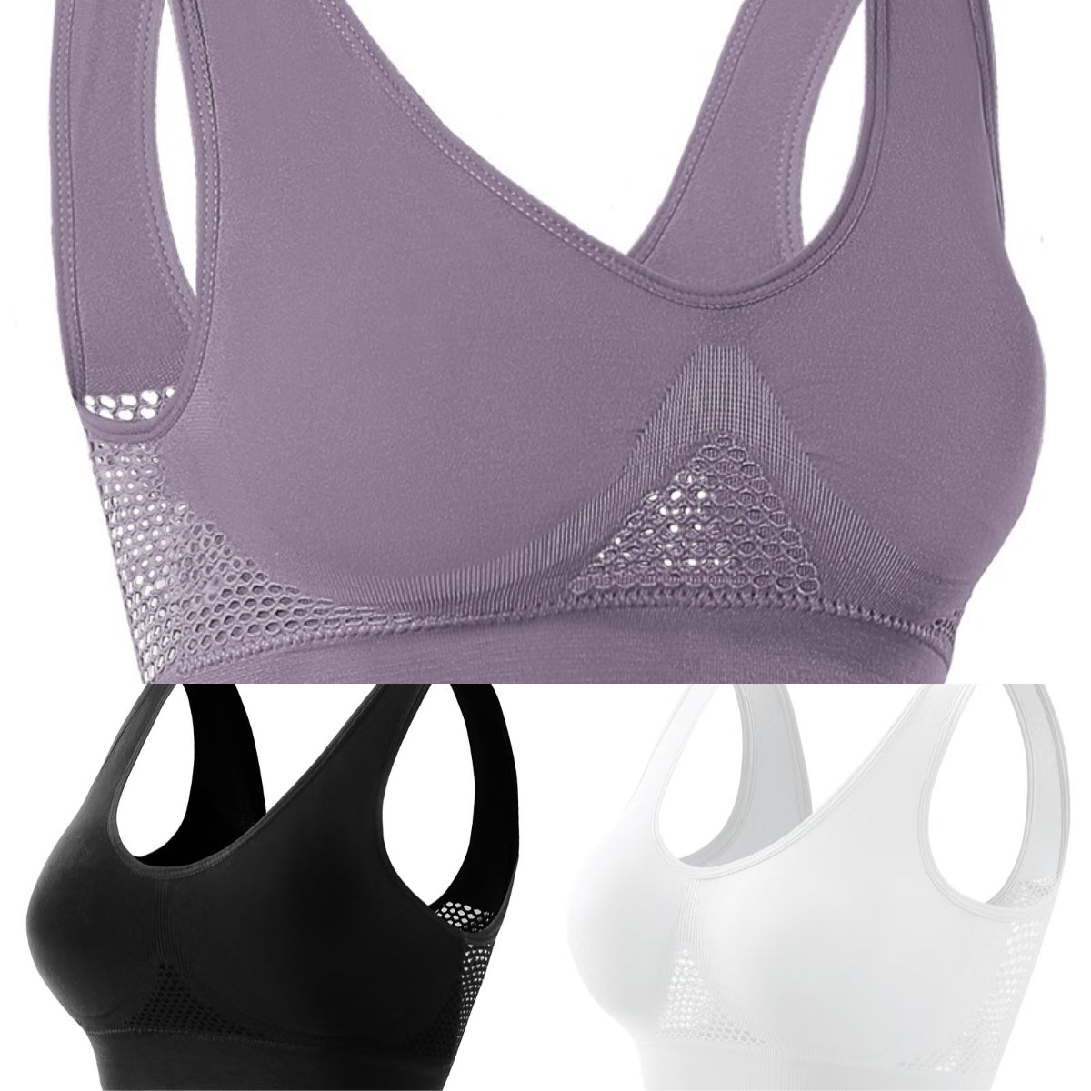 【 🔥OFERTA DE FIN DE TEMPORADA】😍【Paquete de 3】Sujetador sin costuras para tallas grandes ❤️ Transpirable y refrescante【40-120KG】