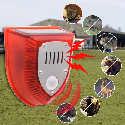 🔥Alarma solar, luz de alarma antirrobo con sensor de cuerpo humano, repelente de animales ultrasónico