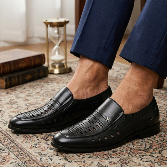 👞💫【Piel natural de primera calidad】Zapatos de piel para hombre: fabricados con 100 % piel de vacuno y con suela blanda.