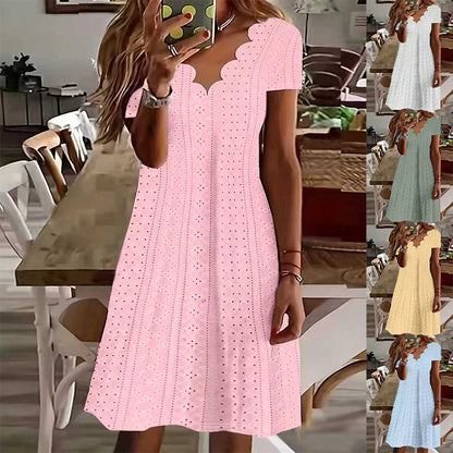 💋【🏆Legnépszerűbb】Plus Size női lezser, középhosszú, egyszerű ruha ✅️Utánvétes fizetés elérhető