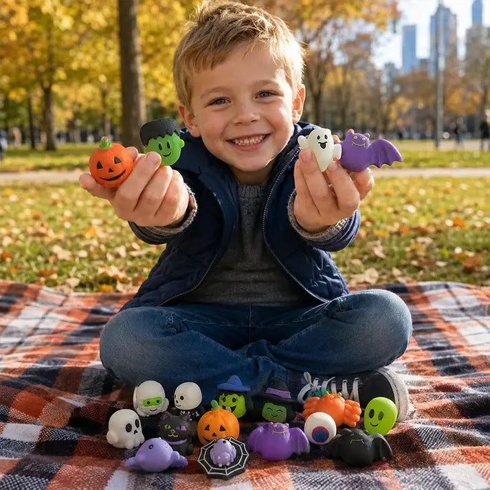50 piezas 29 euro🎃Juguetes antiestrés con forma de empanadilla con temática de Halloween, adorables empanadillas con forma de fantasma de calabaza para aliviar el estrés.