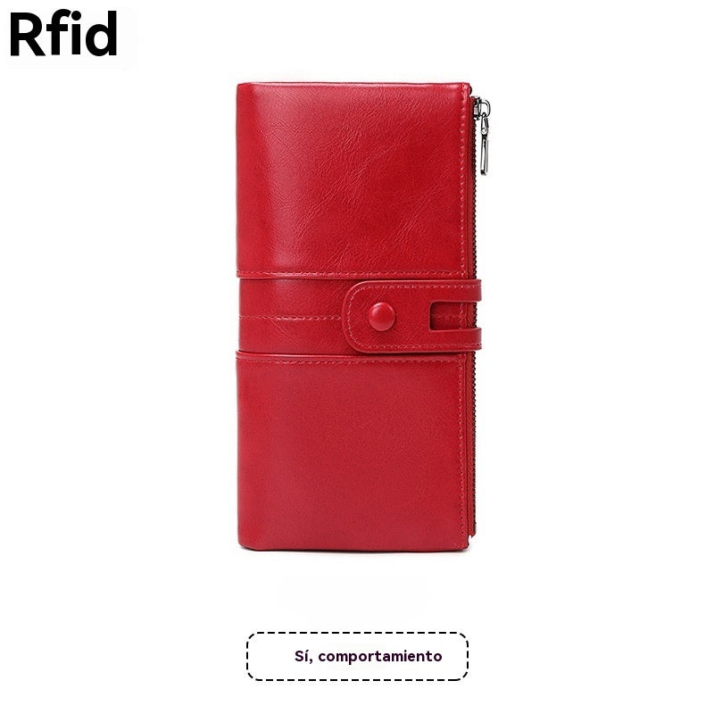 💖👜【Oferta por tiempo limitado -50%】Cartera antimagnética de cuero genuino para mujer, el modelo más vendido de 2026