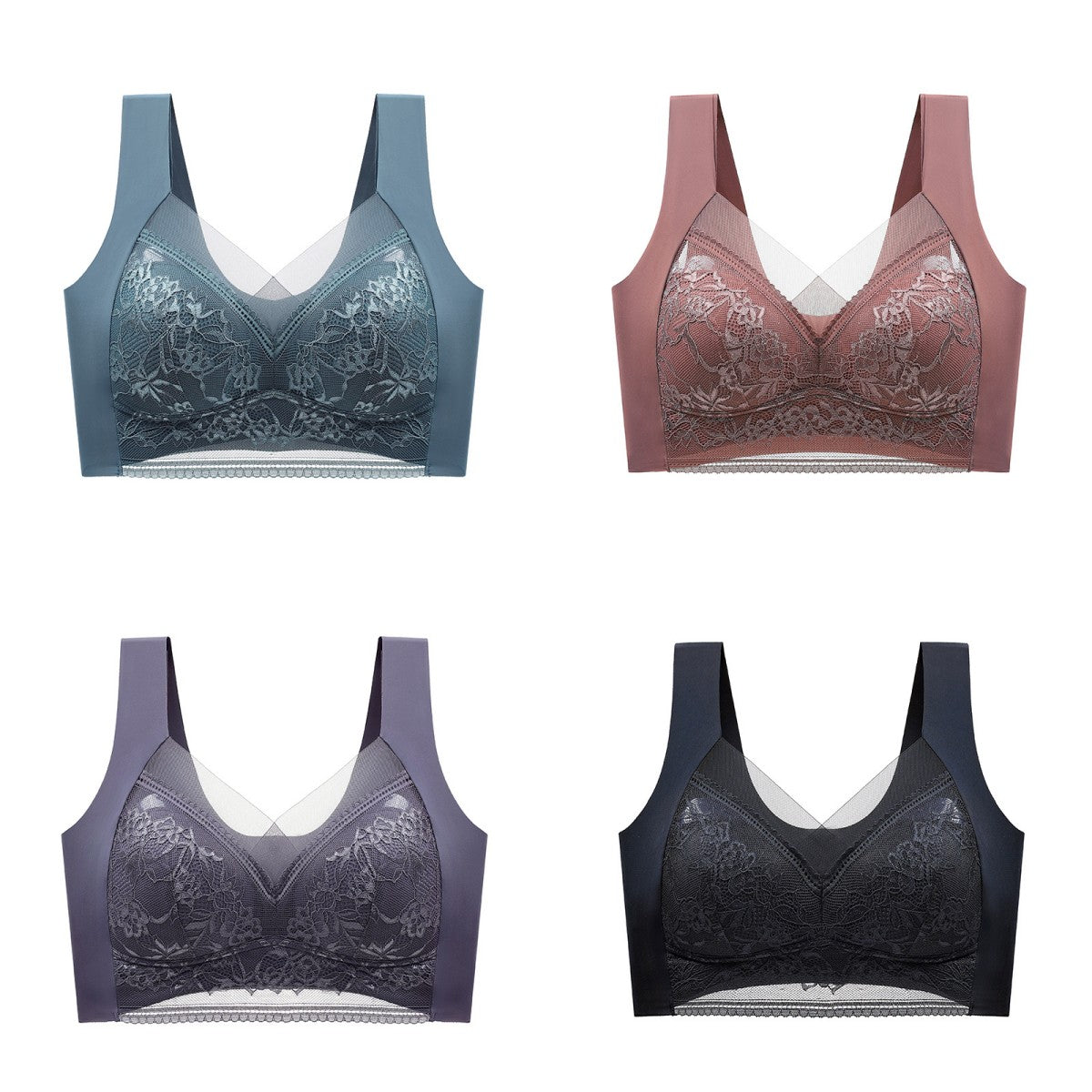 【Compra 2 y llévate 2 gratis】🔥4 por 31 €【40-110 KG】Sujetador de encaje sin costuras y cómodo para mujer