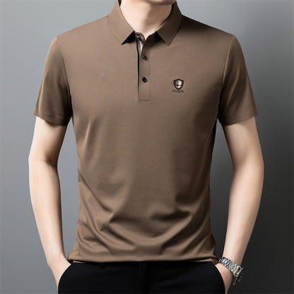 【50% de descuento】【M-4XL】Verano 2026 Nuevo polo casual con solapa de media manga de seda helada