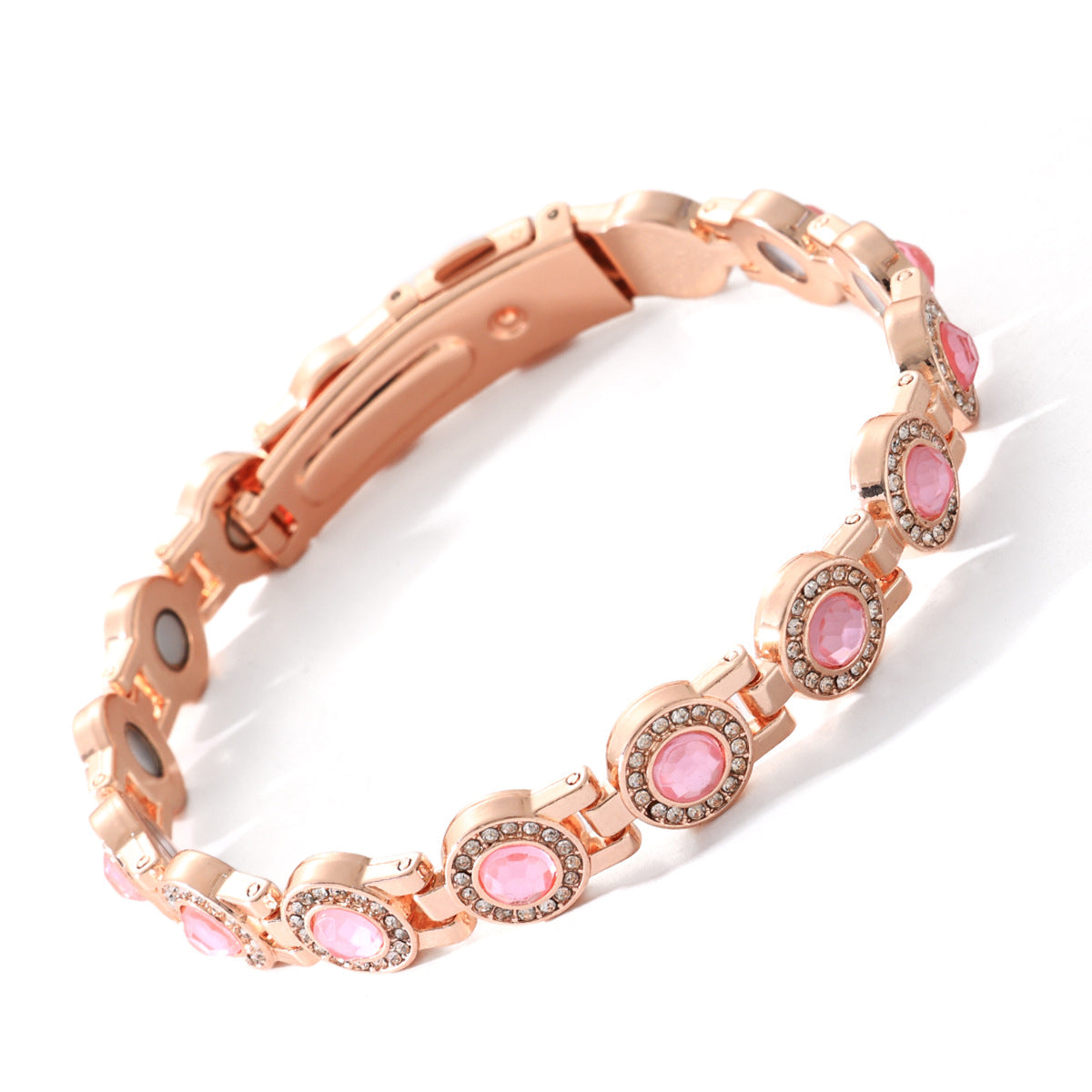 ✨Pulsera magnética de aleación de lujo con estilo, pulsera magnética de circonita de cobre puro