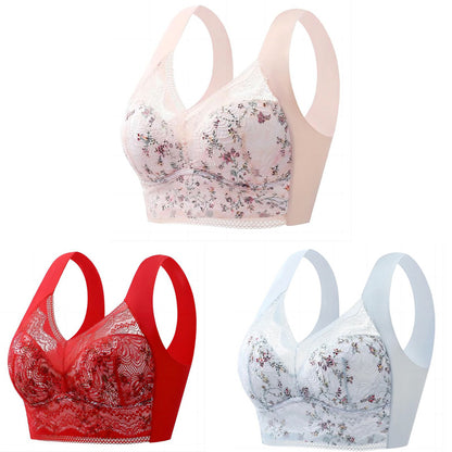 🔥【3 piezas】💕【40kg-100kg】🎁Sujetador de talla grande de seda de hielo sin costuras, transpirable y ajustable