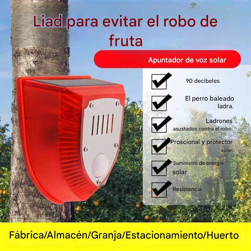 🔥Alarma solar, luz de alarma antirrobo con sensor de cuerpo humano, repelente de animales ultrasónico