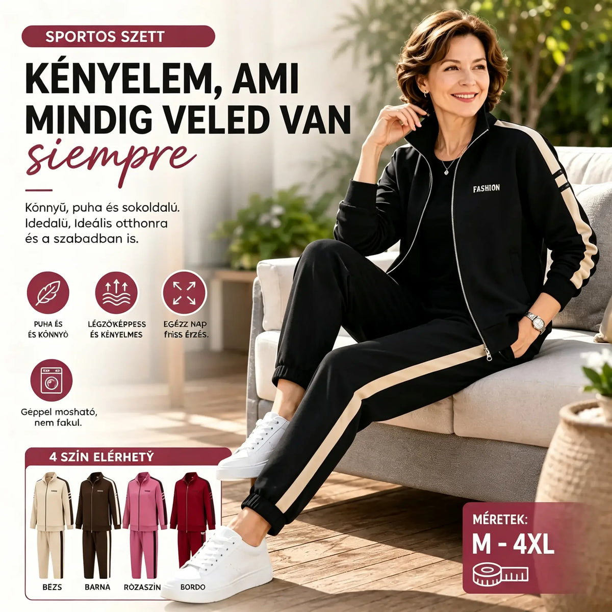 🔥【50% kedvezmény】🔥【M-5XL】【Dzseki + Nadrág】😍 Új, hétköznapi őszi sportruházat-szett, nagy méretekben