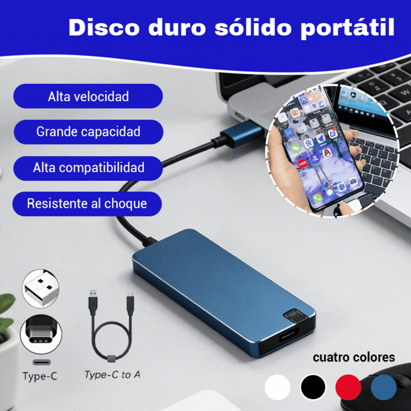 ⚡ Disco Duro USB 3.0 Multifuncional de Alta Velocidad | Transferencia Rápida, Gran Compatibilidad, Almacenamiento Sin Preocupaciones 💻📦