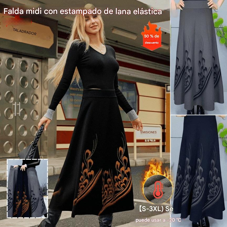 👗🎀【S-3XL】Falda de lana para mujer de otoño e invierno