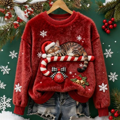 💥🍁【Promociones recientes y populares】🔥【S-5XL】Suéter navideño de franela para mujer decorado con varios patrones hermosos