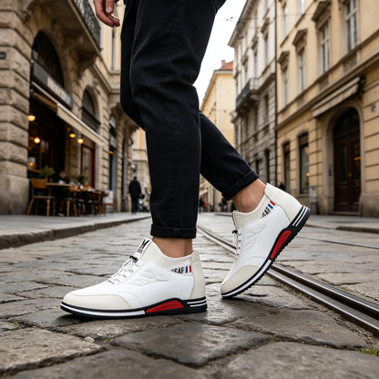 【39-44】Nuevos zapatos deportivos casuales de cuero genuino impermeables para hombre