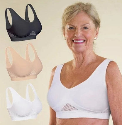 【 🔥OFERTA DE FIN DE TEMPORADA】😍【Paquete de 3】Sujetador sin costuras para tallas grandes ❤️ Transpirable y refrescante【40-120KG】