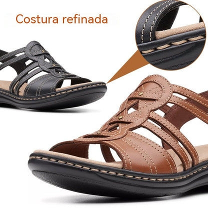 ☀️👡【35-43】Sandalias planas de cuero suaves y cómodas para mujer, ideales para uso diario.