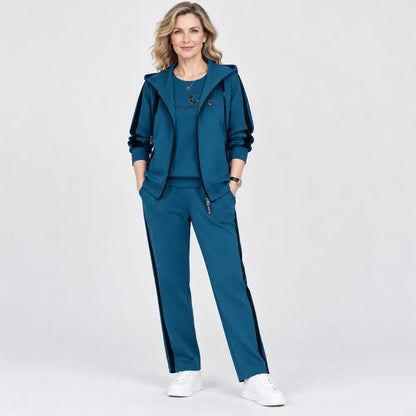【M-4XL】Conjunto de 3 piezas para mujer 2026: incluye sudadera con capucha, ideal para otoño e invierno, corte holgado, estilo deportivo, tallas grandes, pensado para mamás