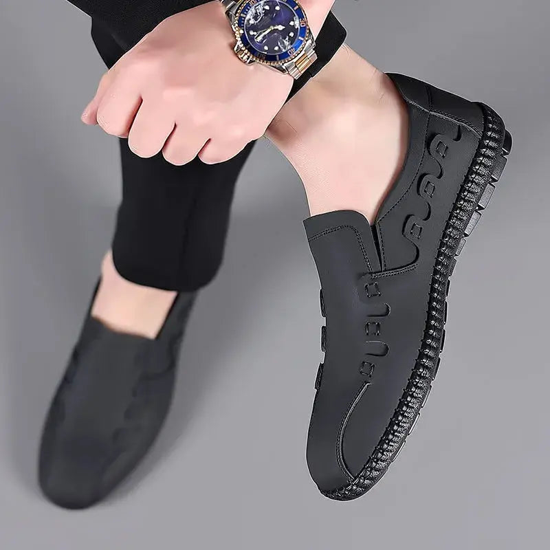 【38-44】Zapatos casuales de cuero genuino transpirables para hombre
