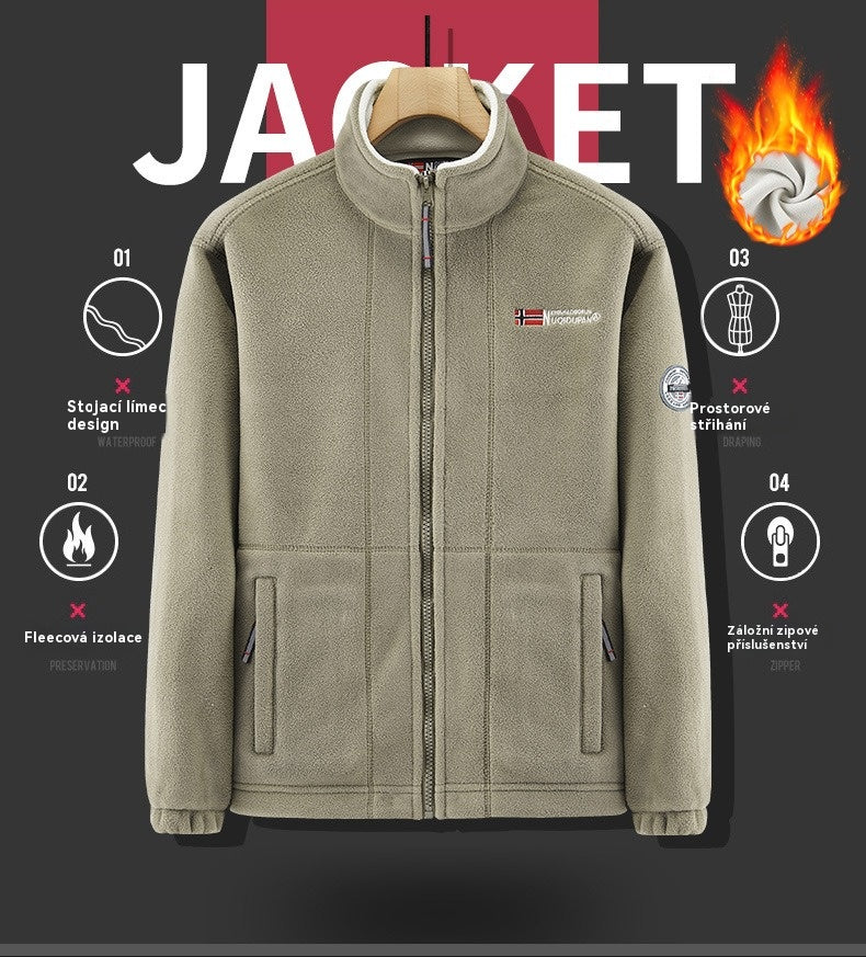 ❄️🧥【XS-3XL】Chaqueta de forro polar de terciopelo grueso para hombre, otoño e invierno, cálida, ligera, talla grande