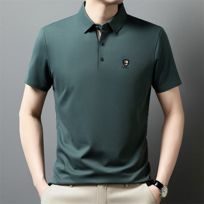 【50% de descuento】【M-4XL】Verano 2026 Nuevo polo casual con solapa de media manga de seda helada