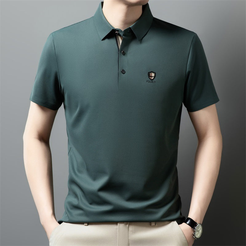 【50% de descuento】【M-4XL】Verano 2026 Nuevo polo casual con solapa de media manga de seda helada