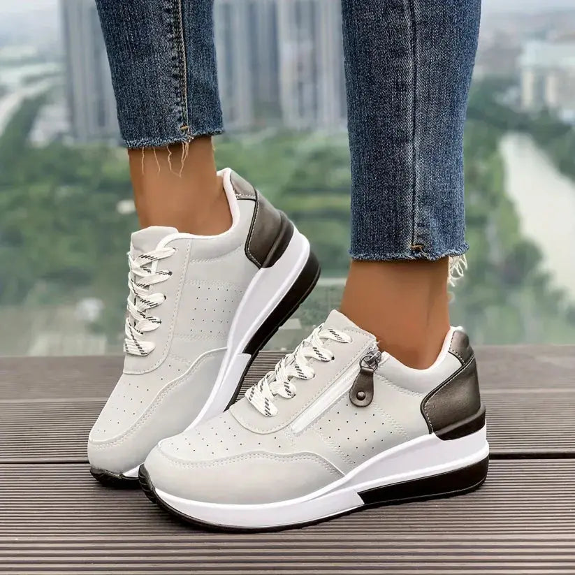 🔥Hit Sprzedaży 【Rabat 50%】Nowoczesne, wygodne damskie buty ortopedyczne z bocznym zamkiem i grubą podeszwą
