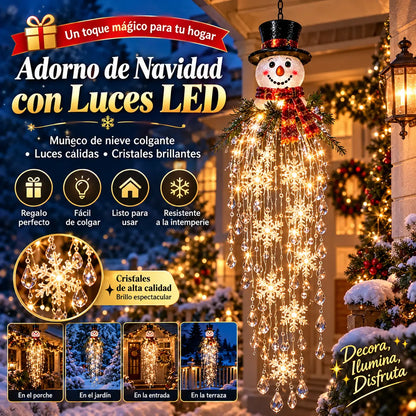 🔥 DNES SLEVA 50 % 🎅 Vánoční závěsná LED lampa se sněhovou vločkou a křišťálem | Kouzelná záře na verandu ✨