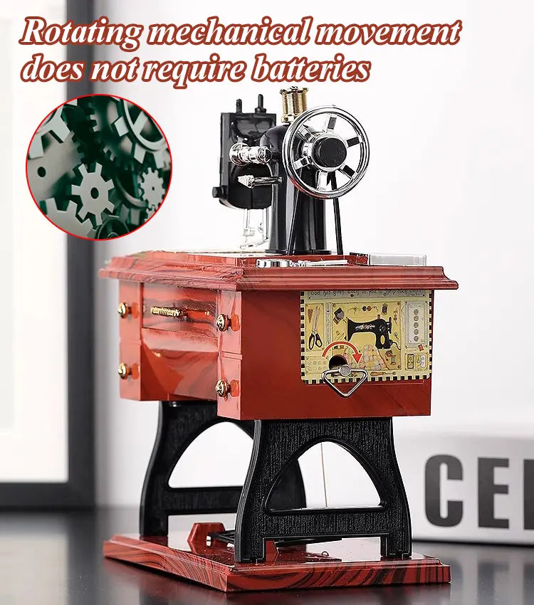Nueva caja de música de máquina de coser retro, puede reproducir 20 tipos de música.