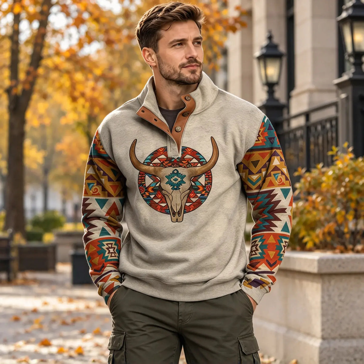 【50% de descuento】【S-3XL】Sudadera informal retro estampada para hombre, nueva colección otoño/invierno 2026