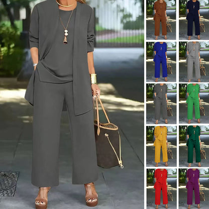 🧥【S-5XL】 Elegante conjunto de 3 piezas para mujer con corte holgado🍂