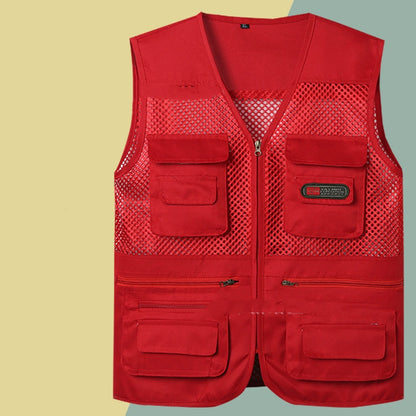 Chaleco sencillo y funcional con múltiples bolsillos 🔥【XL-4XL】