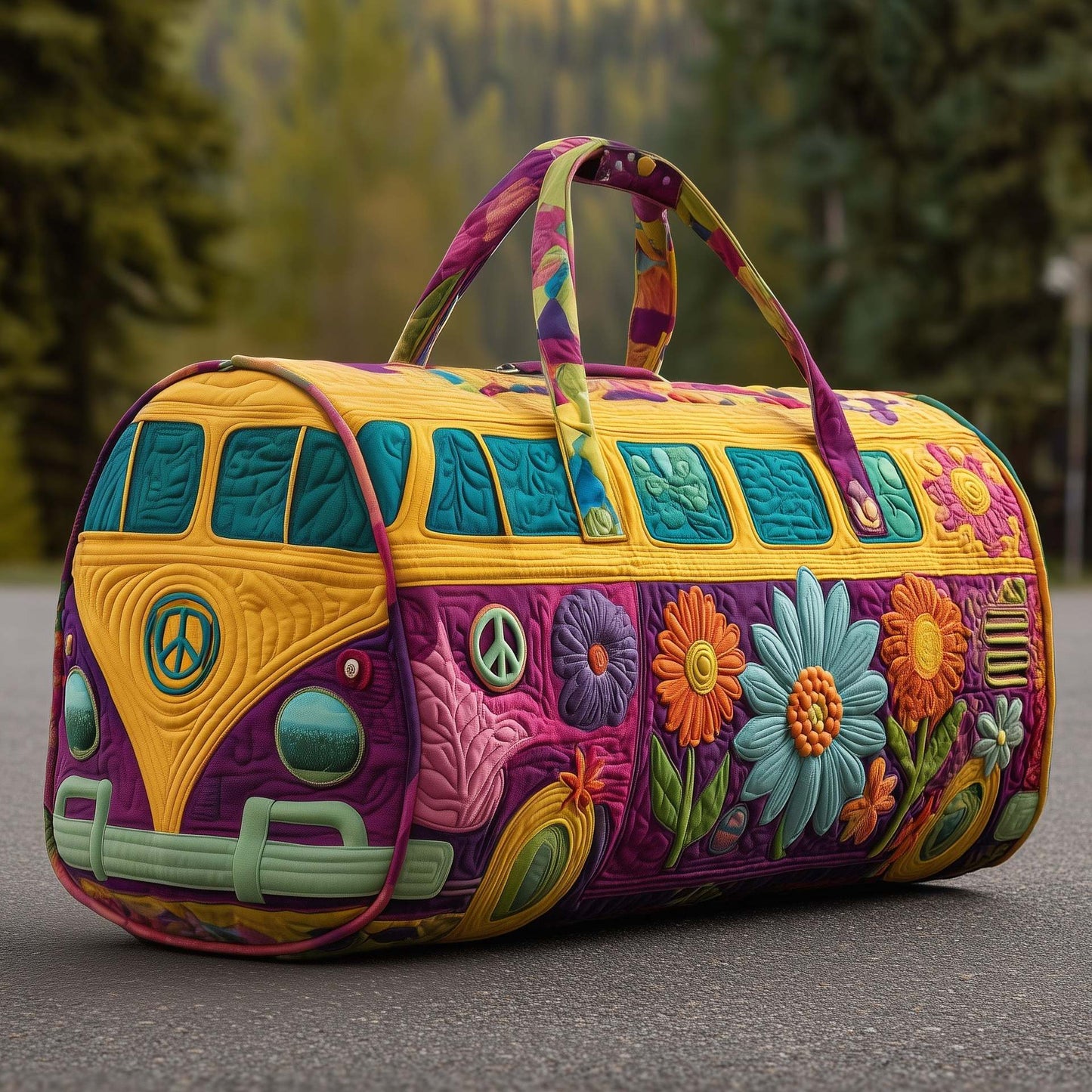 👜【(16x8x8) palců】Polstrovaná cestovní taška Hippie Van
